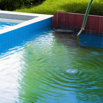 Draining a water pool using a garden hose
